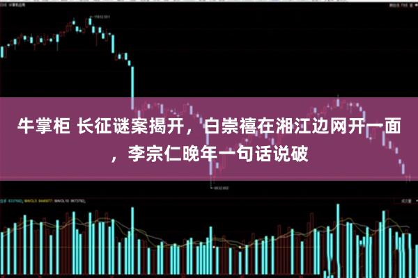 牛掌柜 长征谜案揭开，白崇禧在湘江边网开一面，李宗仁晚年一句话说破